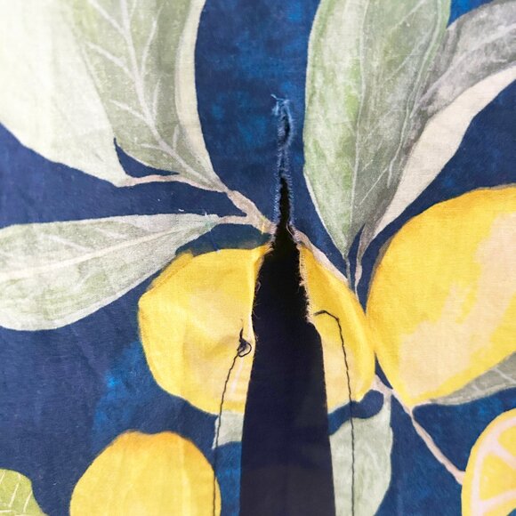 Hope & Ivy Lemon Print Puff Sleeve Midi Dress Mediterranean Cottagecore Size 14 - Picture 3 of 12